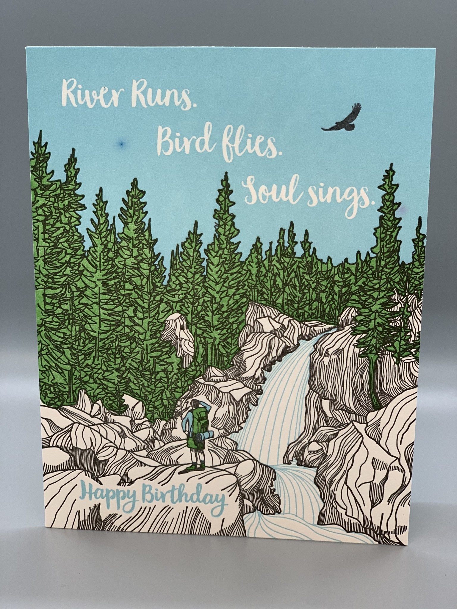 River Runs Bird Flies Birthday Card Wapiti Outdoors Llc