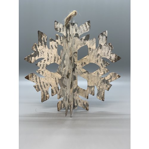 Distressed White Hanging Snowflake Distressed White Hanging Snowflake