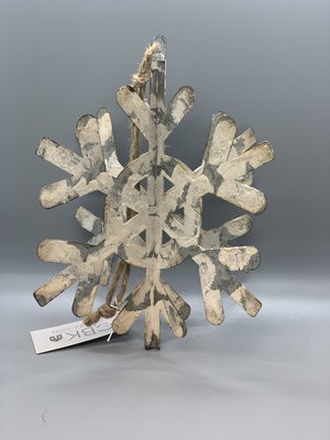 Distressed White Hanging Snowflake