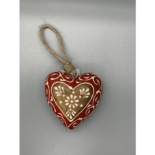 Flower Heart Wood Ornament