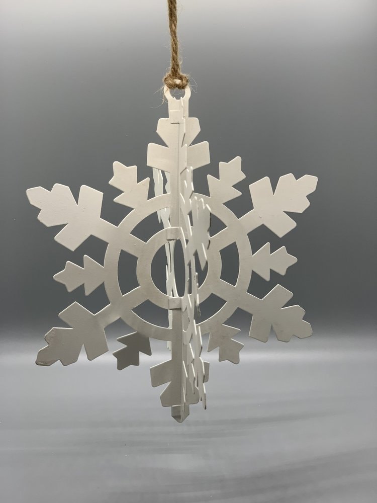 Large White Enamel Snowflake