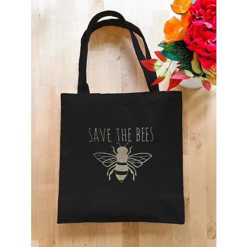 Save the Bees Tote Bag (Black) Save the Bees Tote Bag (Black)