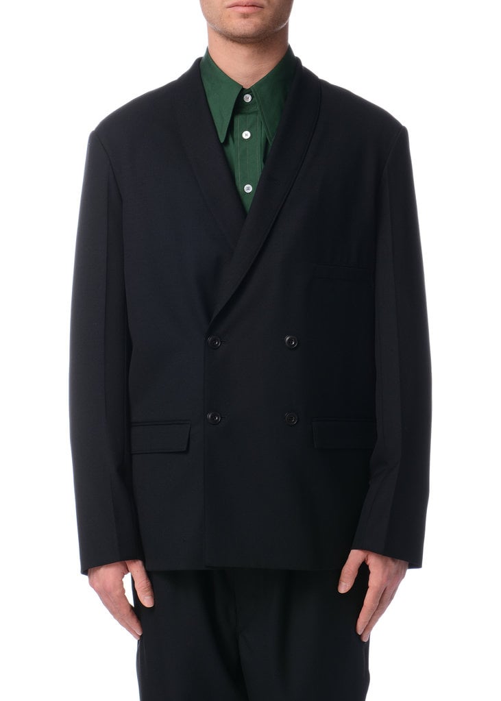 Lemaire Black Wool Double-Breasted Blazer