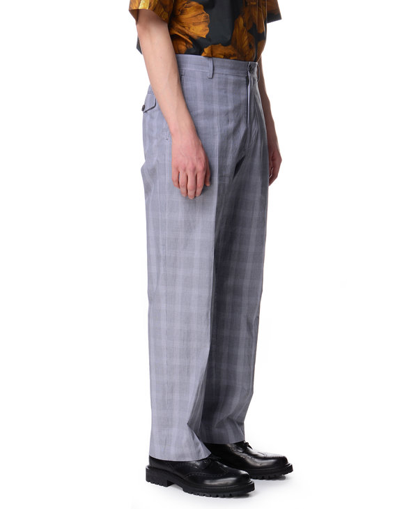 Pantalon à carreaux gris