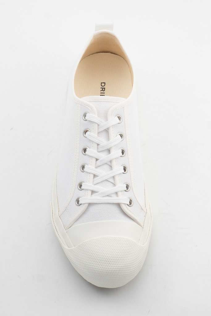Dries Van Noten White Canvas Low-Top Sneakers