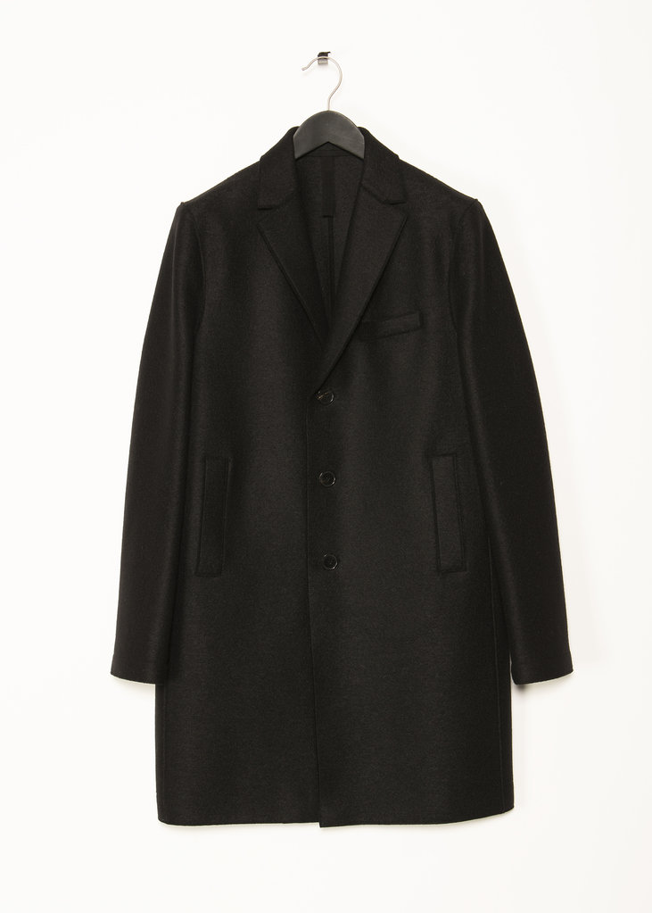 Harris Wharf London Black Pressed Wool Coat