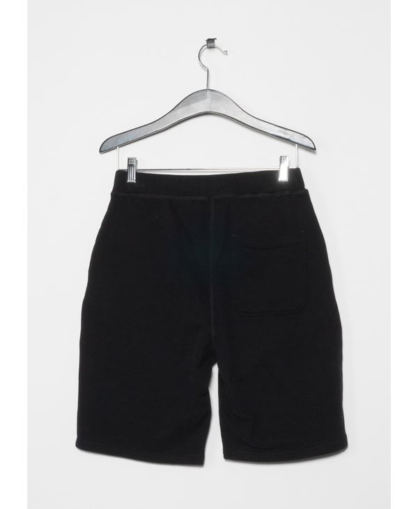 Black Cotton Loopback Shorts