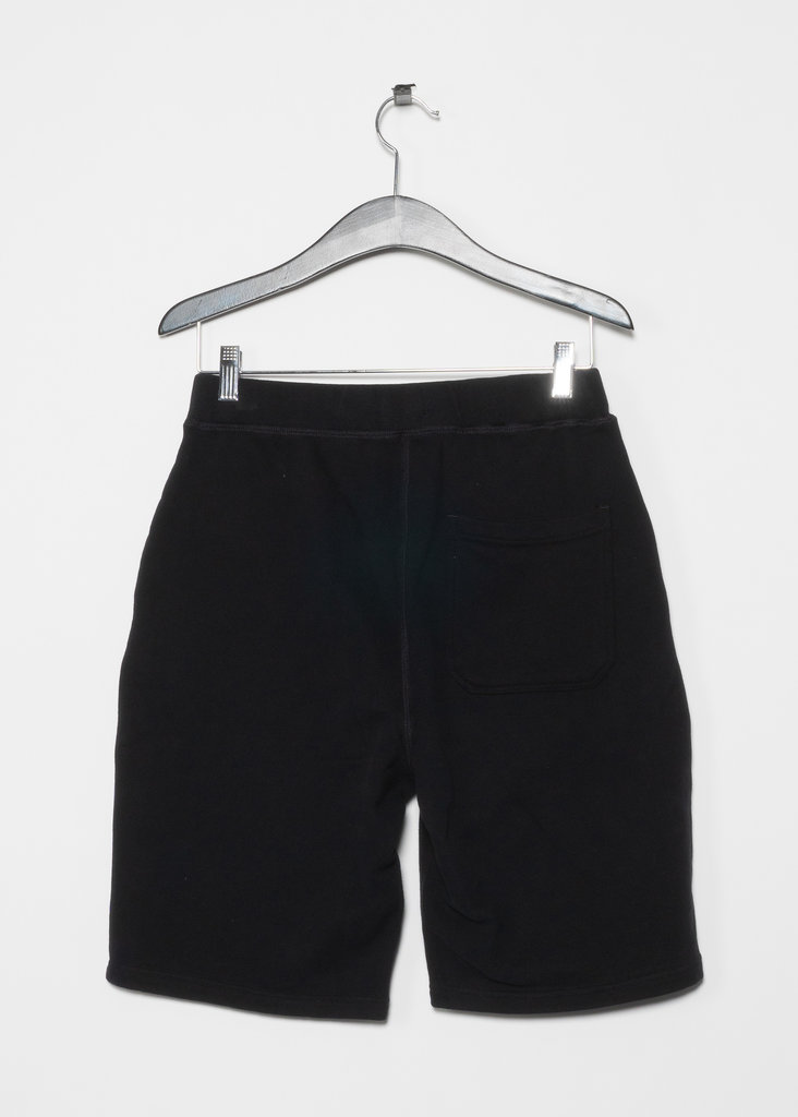 Sunspel Black Cotton Loopback Shorts