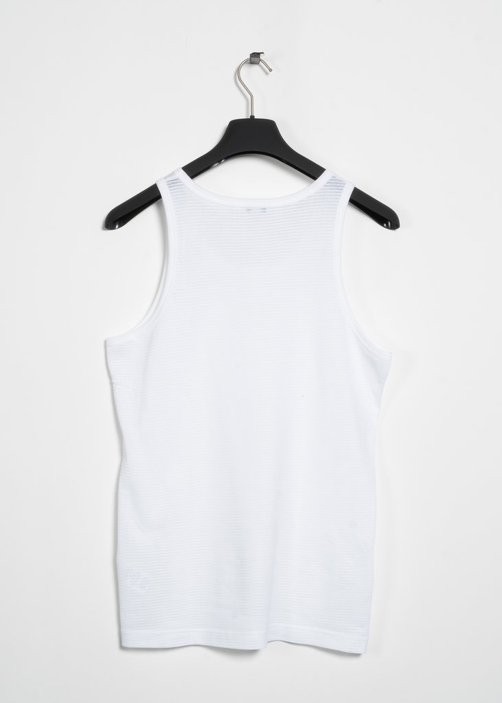 Sunspel Camisole en Coton Cellular Blanche