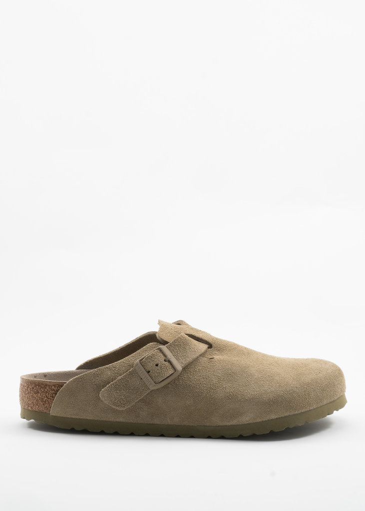 Birkenstock Flâneurs Boston Soft Footbed en Suède Khaki