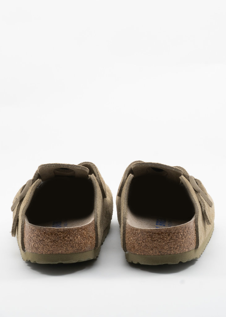 Birkenstock Flâneurs Boston Soft Footbed en Suède Khaki