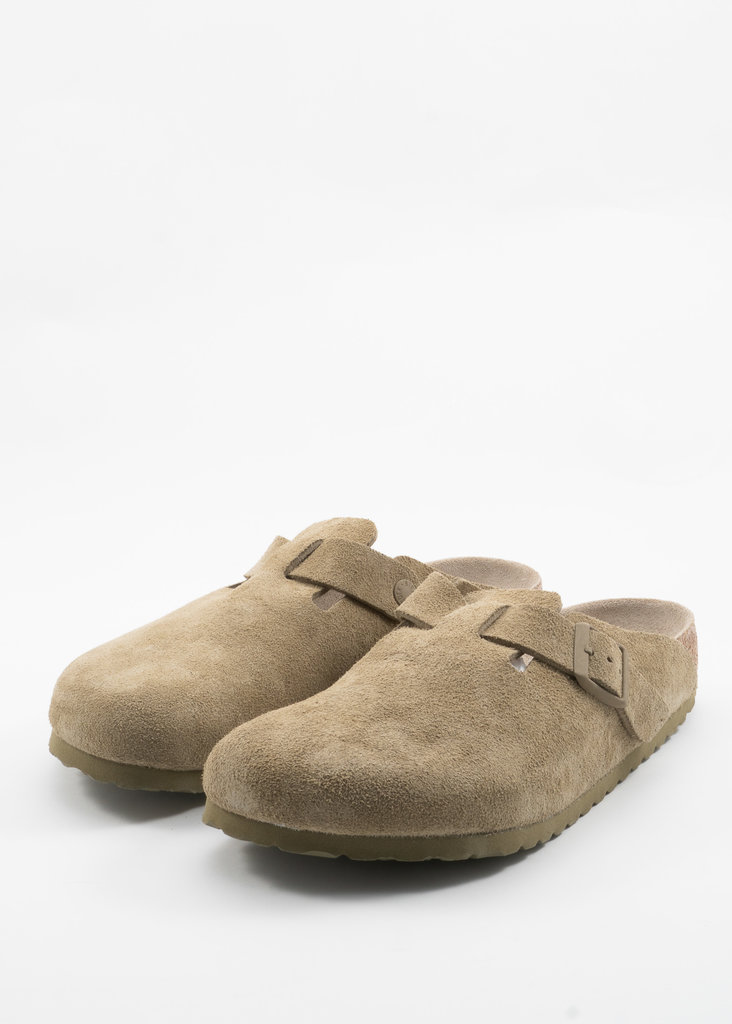 Birkenstock Flâneurs Boston Soft Footbed en Suède Khaki