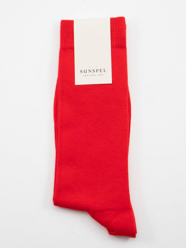 Sunspel Red Long Staple Cotton socks