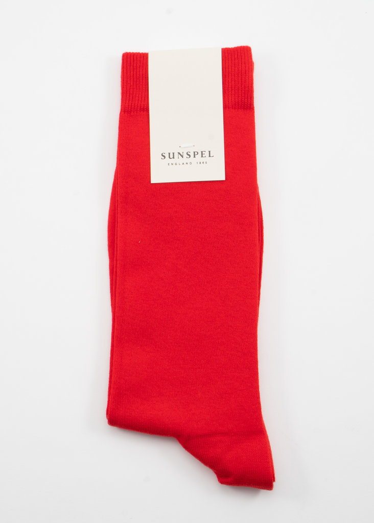 Sunspel Red Long Staple Cotton socks