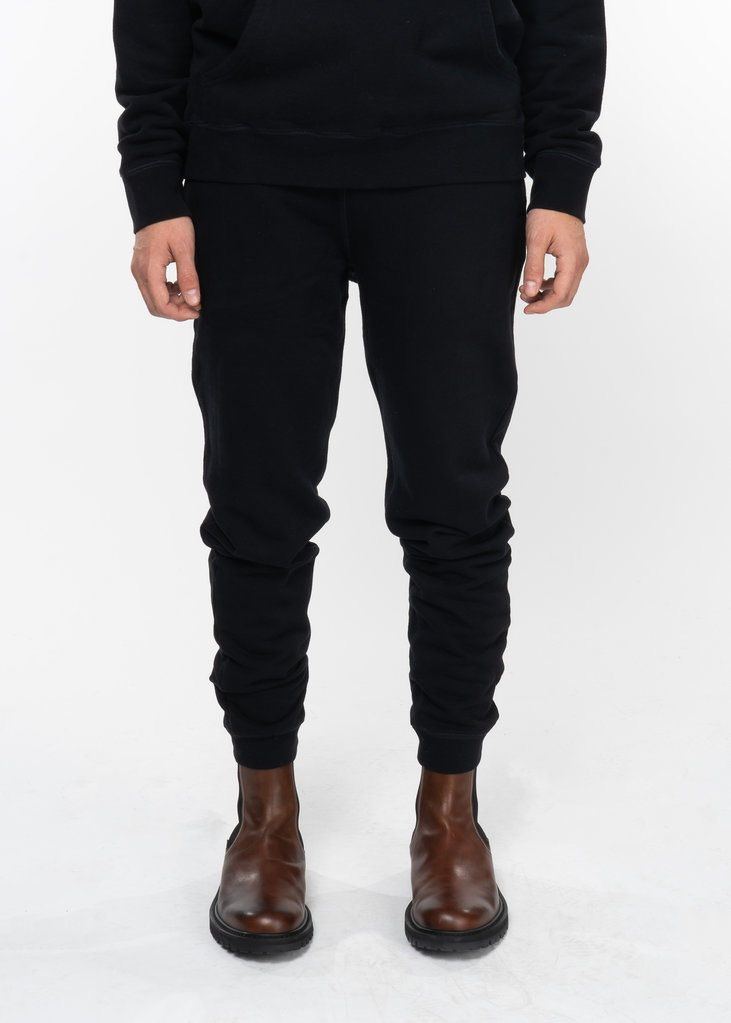 Sunspel Black Cotton Loopback Sweatpants