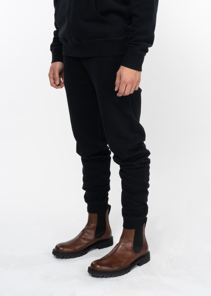 Sunspel Black Cotton Loopback Sweatpants