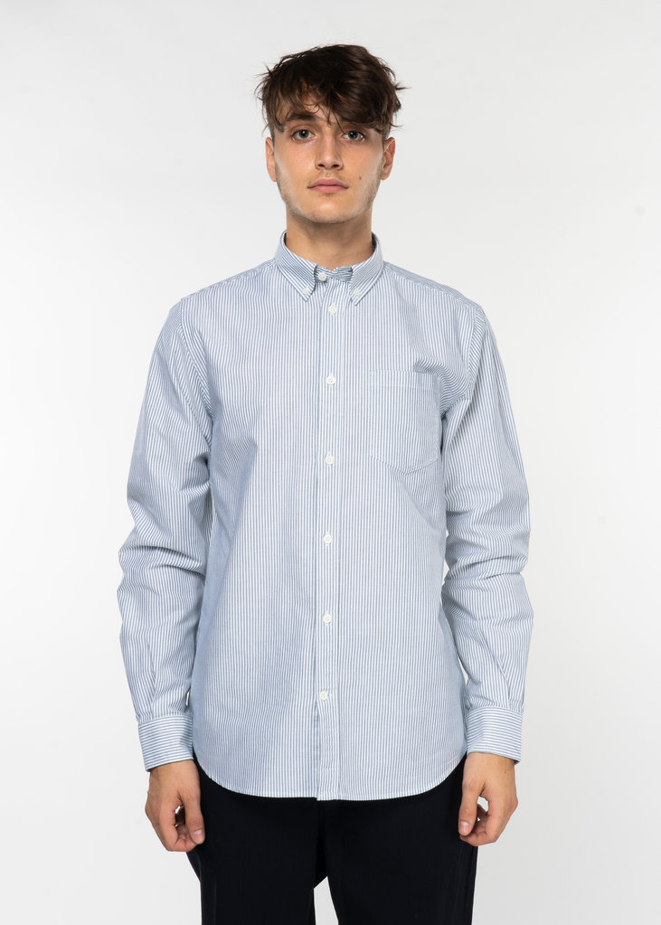 Norse Projects White & Green Anton Oxford Shirt