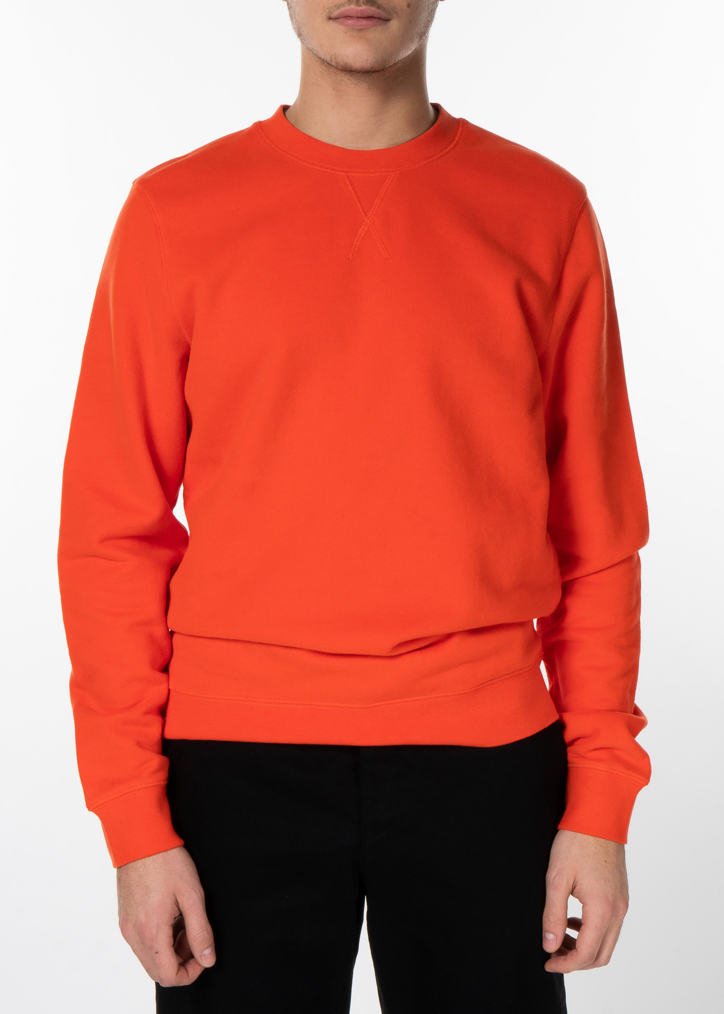 Orange Cotton Loopback Sweater