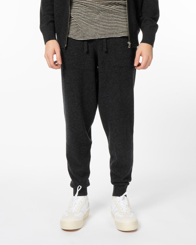 Sunspel Pantalon Jogging Lounge en Cachemire Gris Charcoal