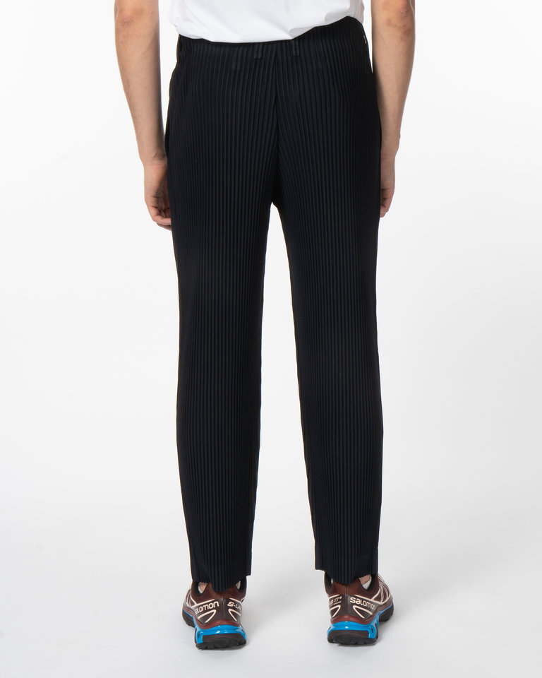Pantalon Plissé Coupe Droite Marine
