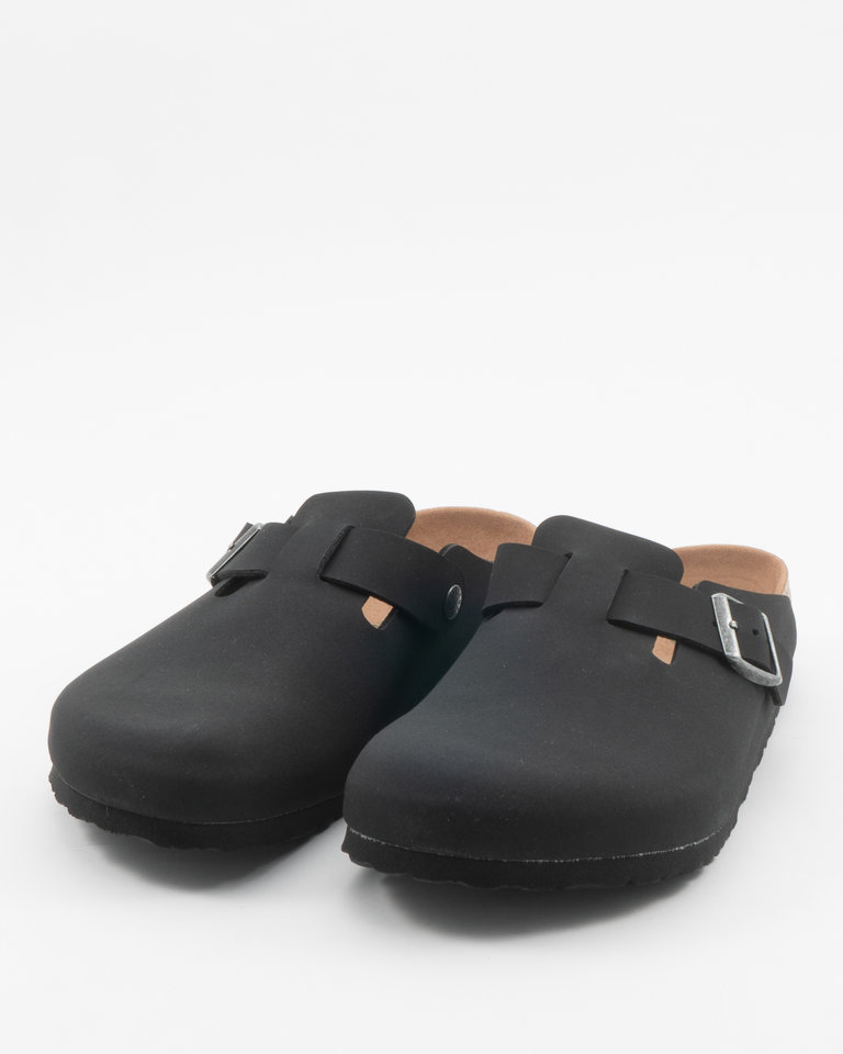 Birkenstock Black Boston Vegan Leather Clogs