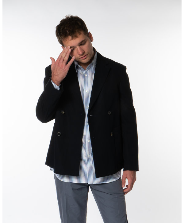 Navy Double-Breasted Blazer