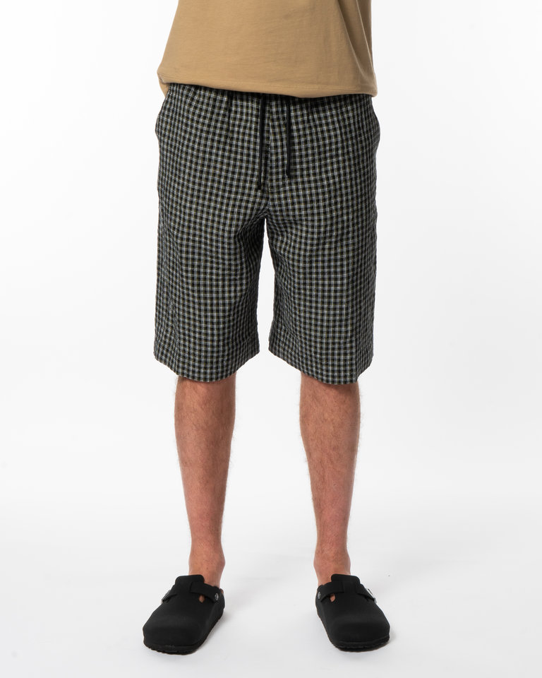 Dries Van Noten Black Linen Check Short