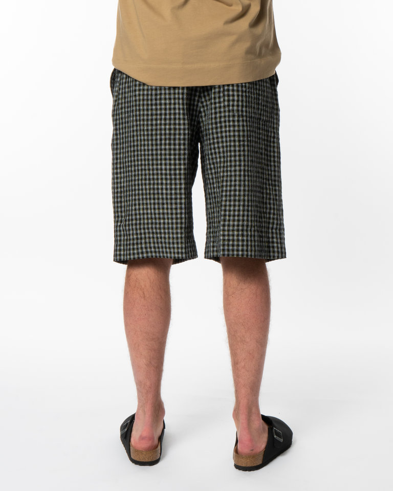 Dries Van Noten Black Linen Check Short