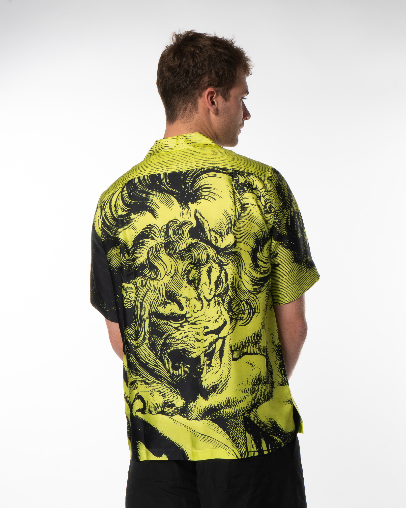 Dries Van Noten: Yellow Graphic Short Sleeve Shirt | Men