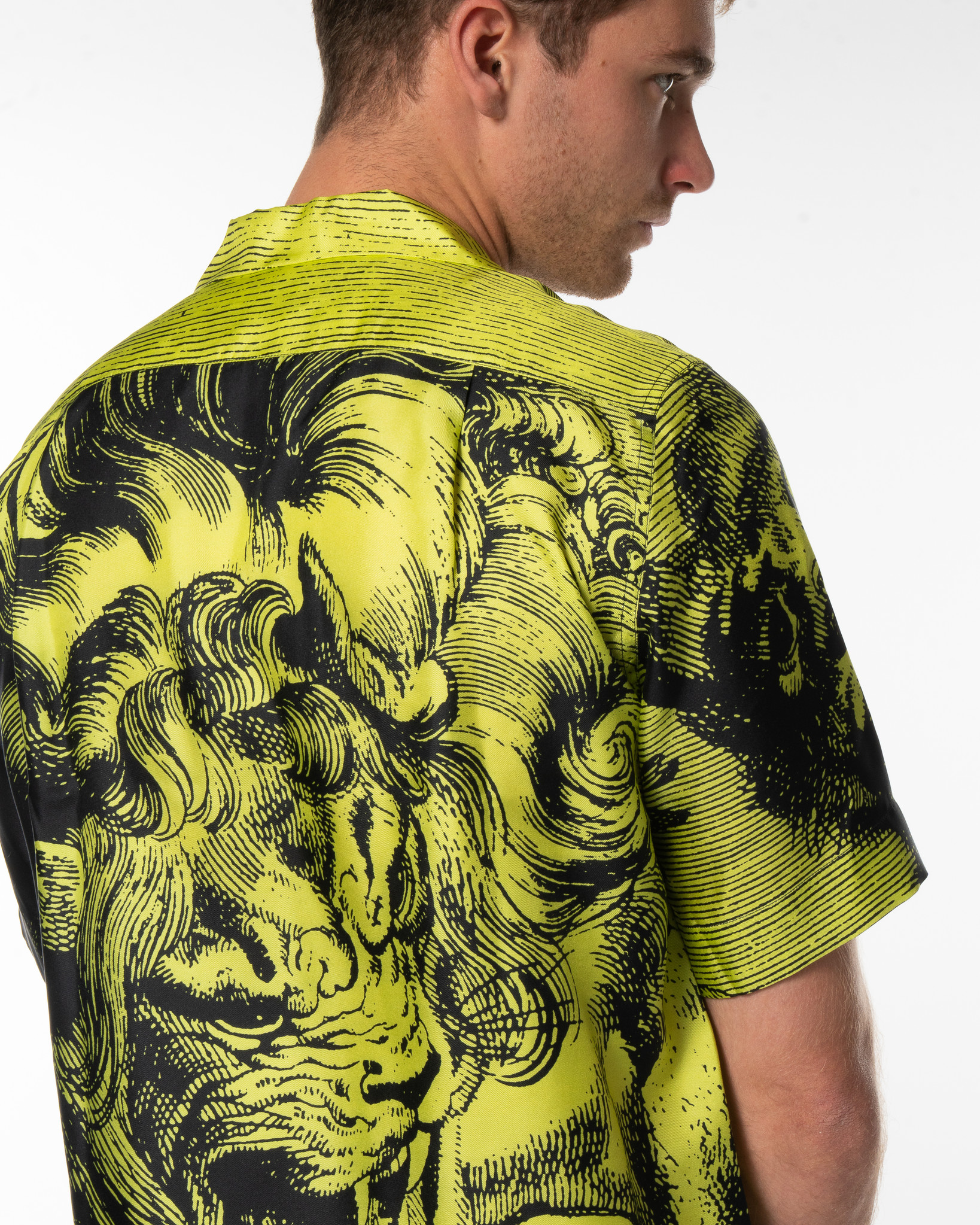 Dries Van Noten: Yellow Graphic Short Sleeve Shirt | Men