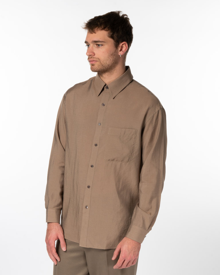 Lemaire Brown Regular Collar LS Shirt