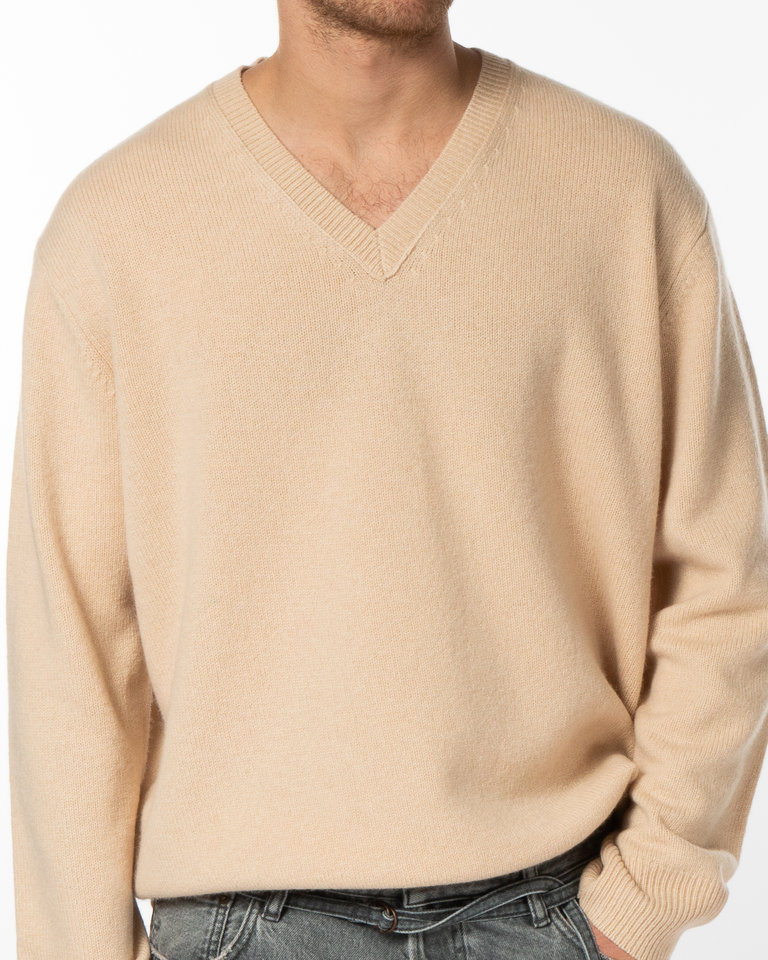 Acne Studios Beige V-Neck Sweater