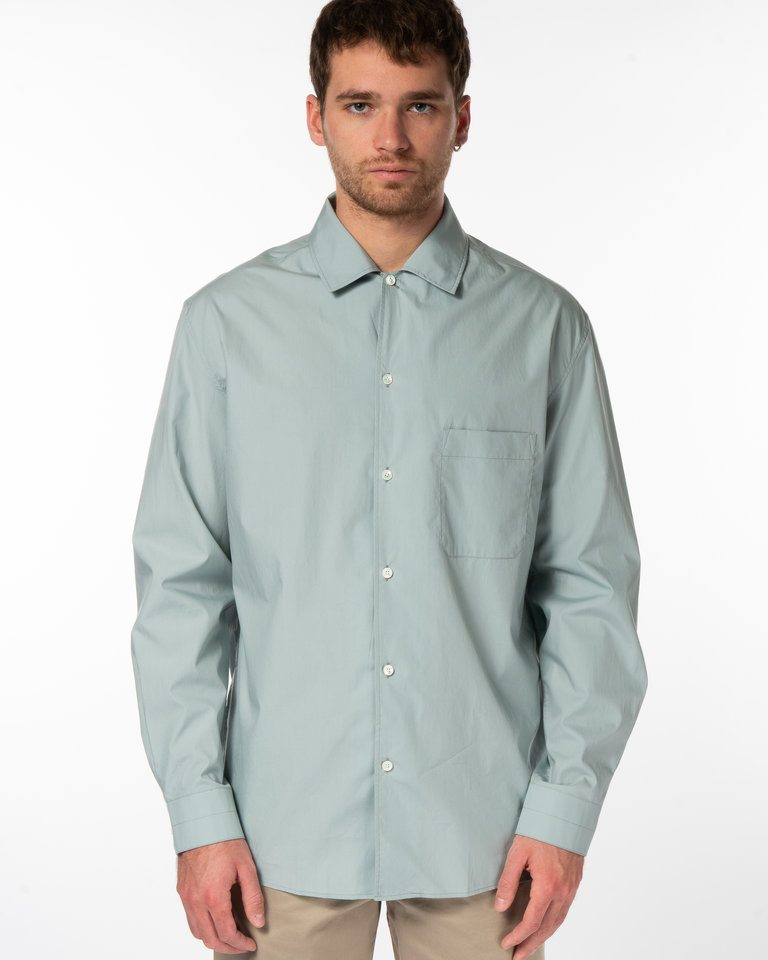 Lemaire Light Blue Convertible Collar Shirt