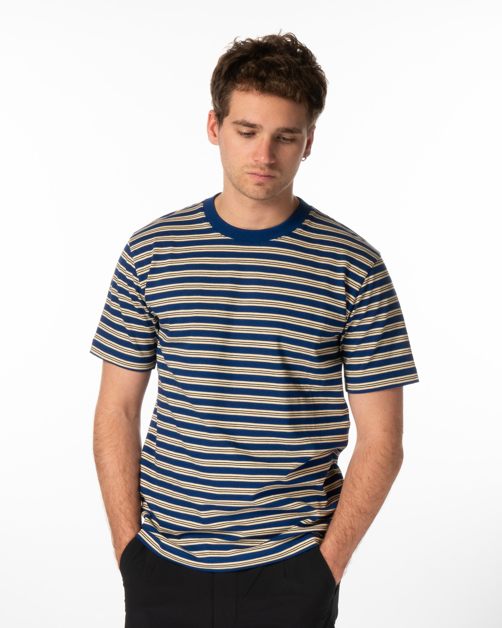 T-Shirt Nautique Johannes à Rayures Bleu