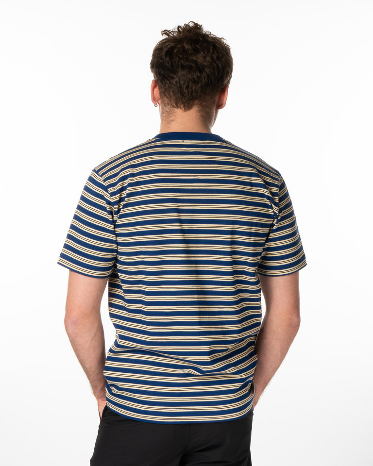 Norse Projects T-Shirt Nautique Johannes à Rayures Bleu