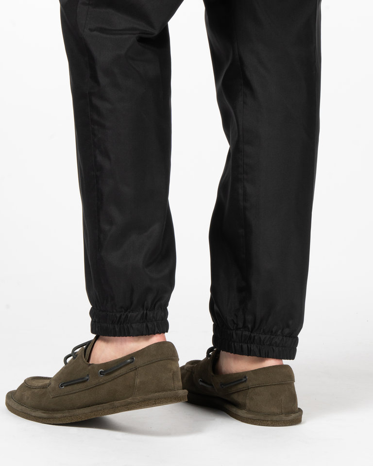 Dries Van Noten Pantalon Sport en Satin Noir