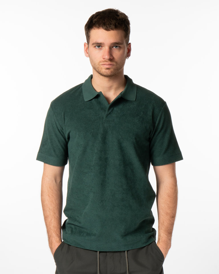 Sunspel Polo en Serviette Vert Foncé