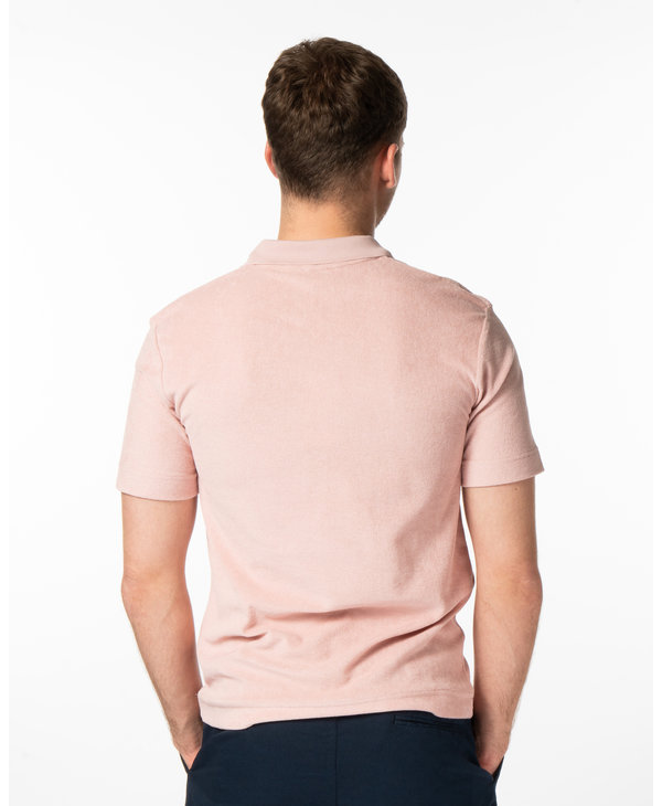 Pink Shell Cotton Towelling Polo Shirt