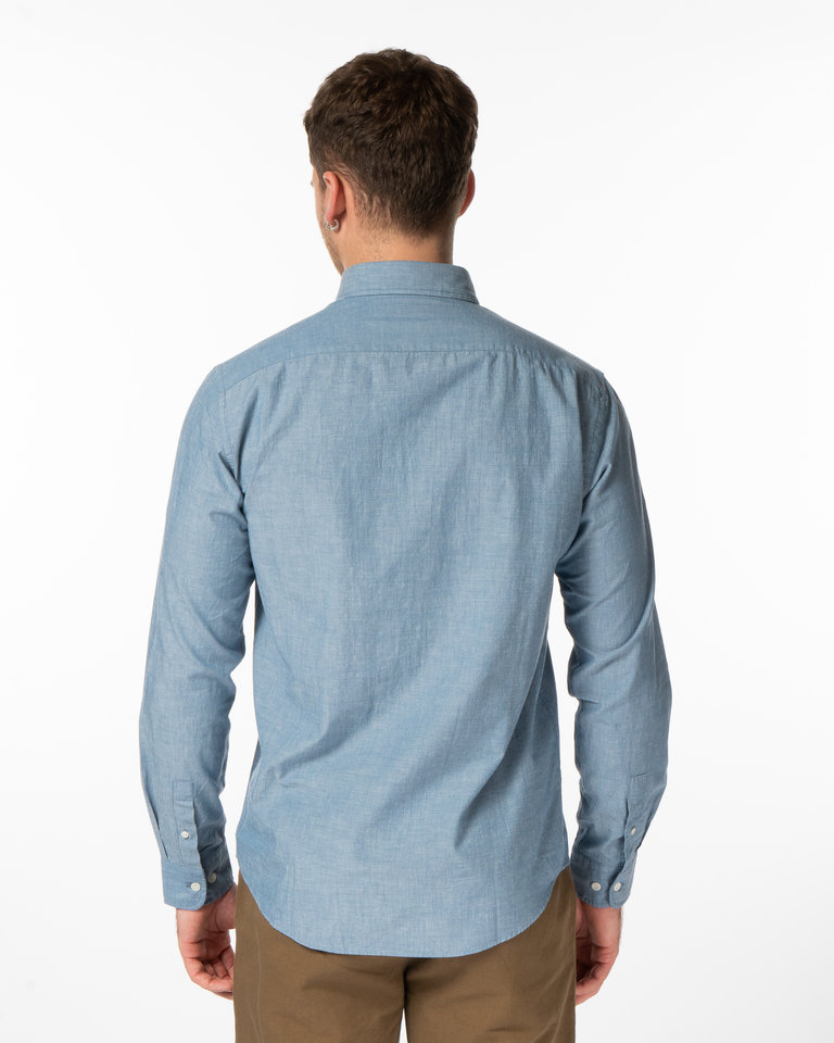 Sunspel Chemise Chambray Bleue