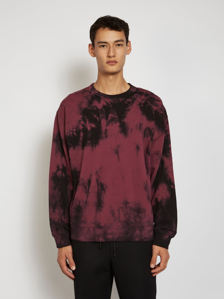 Dries Van Noten Burgundy Tie Dye Crewneck