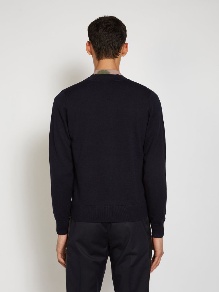 Dries Van Noten Cardigan à Col en Y Marine