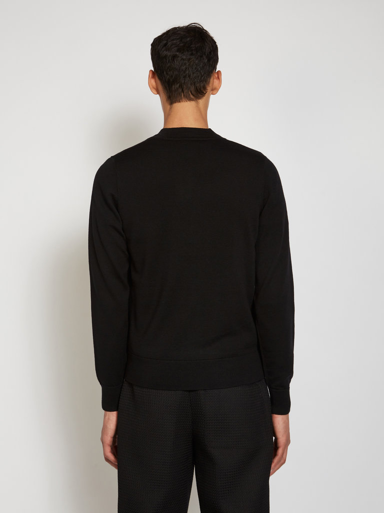 Dries Van Noten Black Y-Neck Cardigan