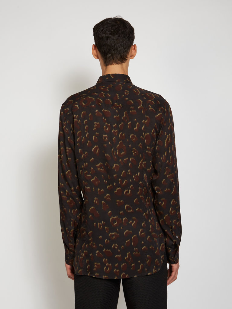 Dries Van Noten Black Leopard Classic Shirt