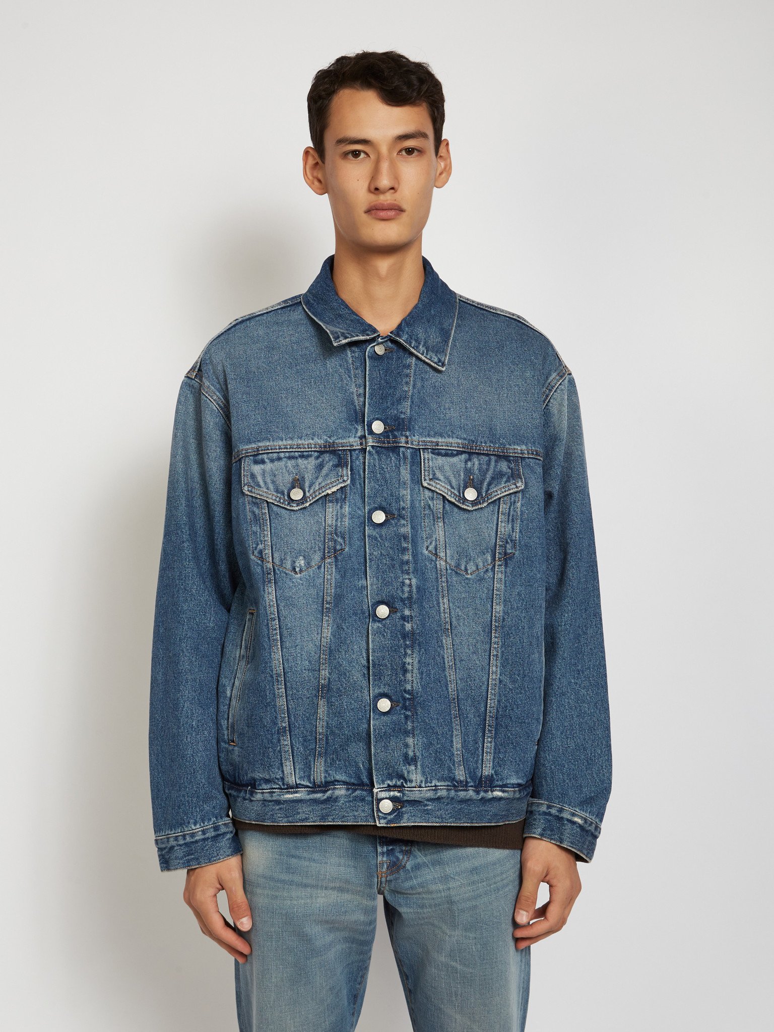 Acne Bleu Relaxed Jacket Men's Designer Clothes | MICHEL BRISSON