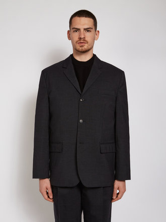 ジャケット・アウター lemaire belted DB jacket iron grey lemaire belted DB jacket iron grey