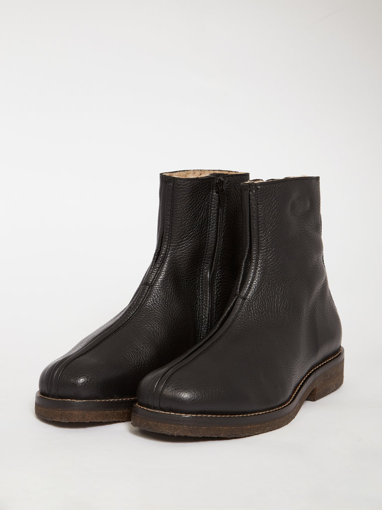 Lemaire Black Boots with Shearling