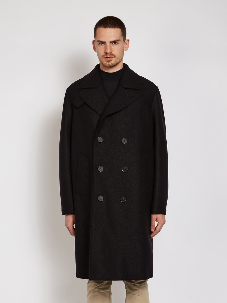 Harris Wharf London Manteau Double Boutonnage Noir