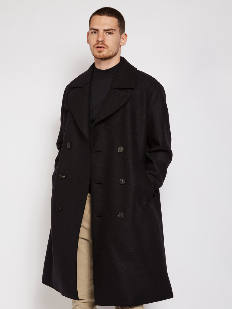 Harris Wharf London Manteau Double Boutonnage Noir