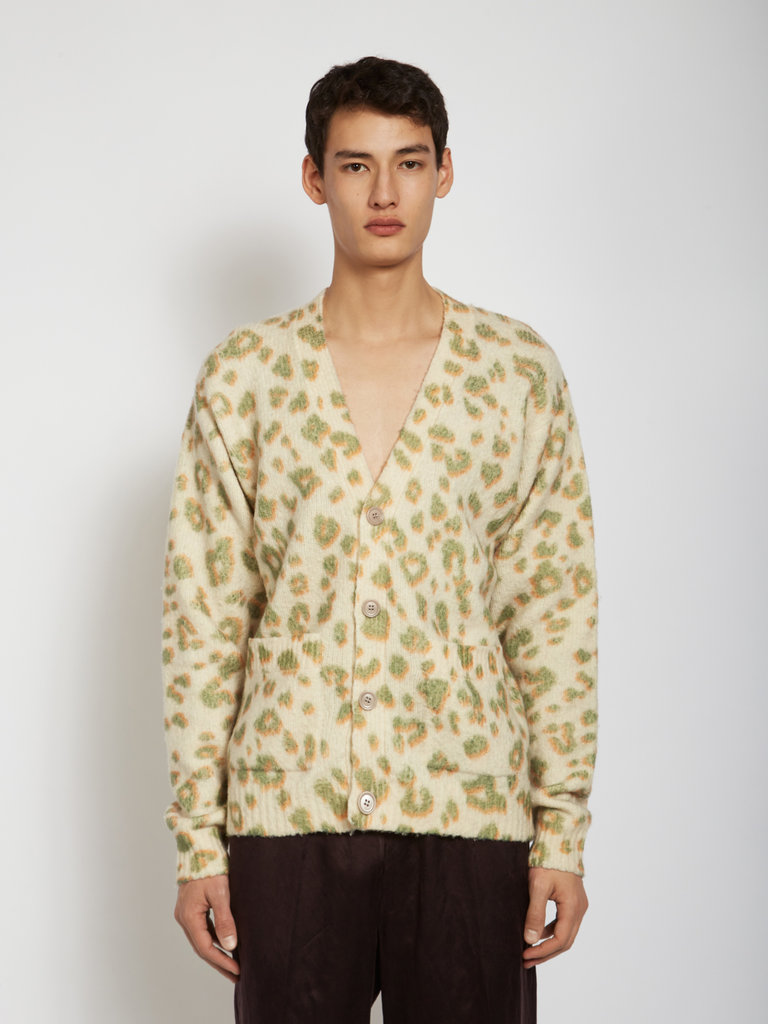 Dries Van Noten Beige Leopard Cardigan