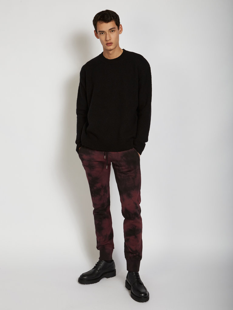 Dries Van Noten Burgundy Tie Dye  Pants